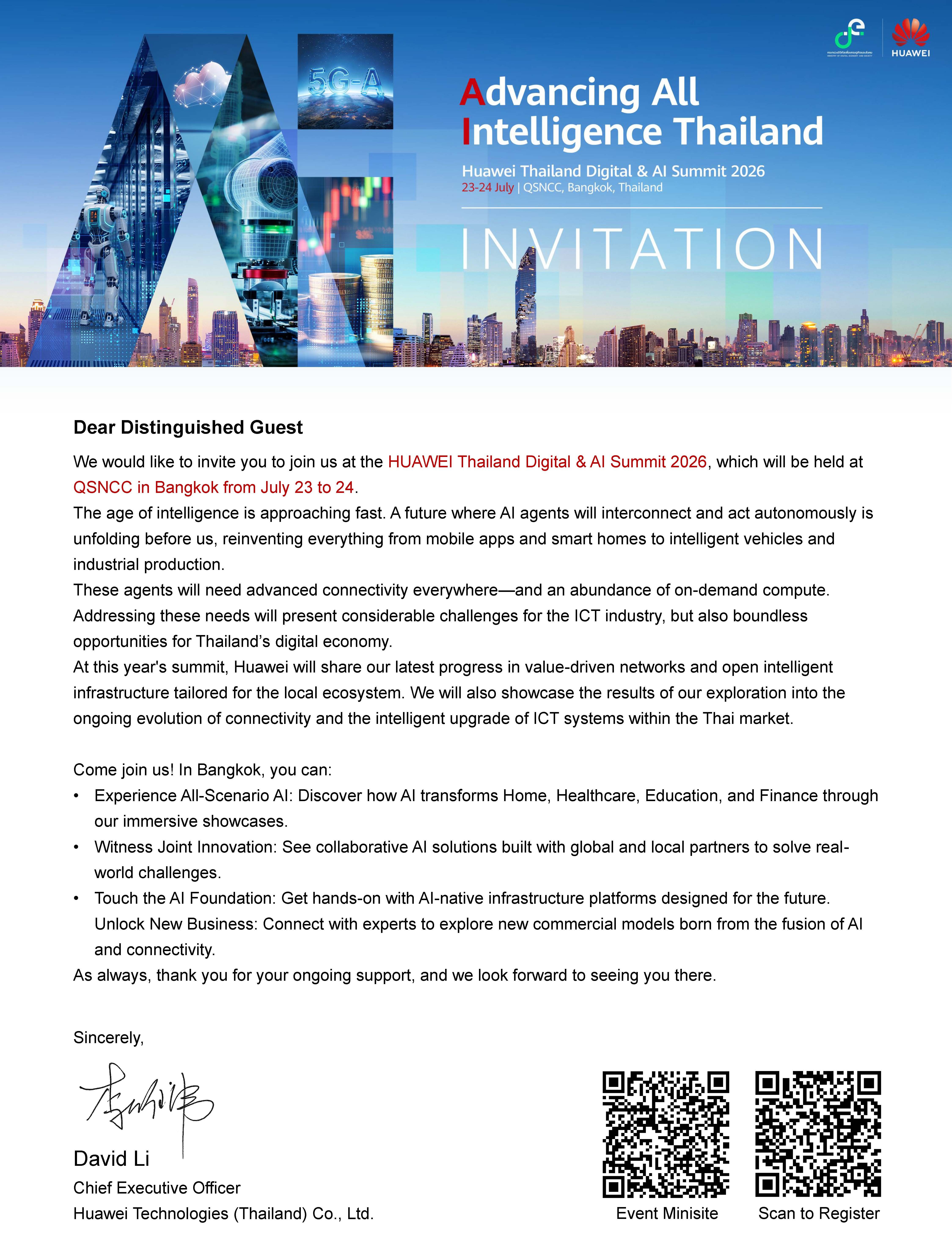 Huawei Thailand Digital AI Summit 2026 Invitation Final